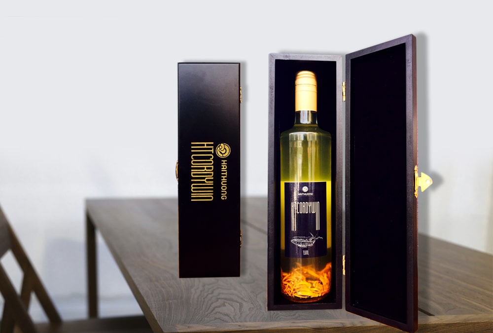 Mẫu mã sản phẩm rượu đông trùng của Hải Thương